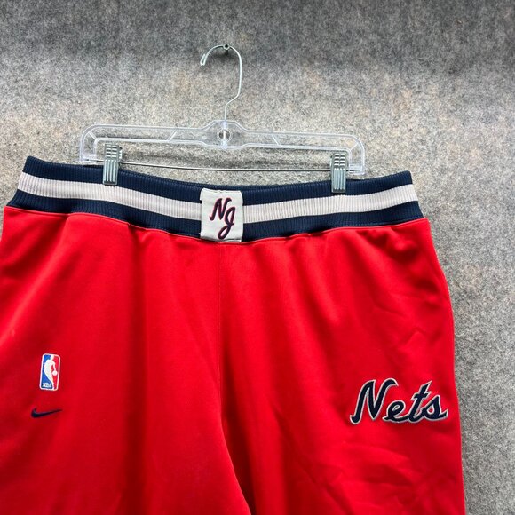 Nike Brooklyn Nets Pants Mens XXL Red Blue Trim NBA Warm Up Athletic Team Sports - Picture 6 of 9
